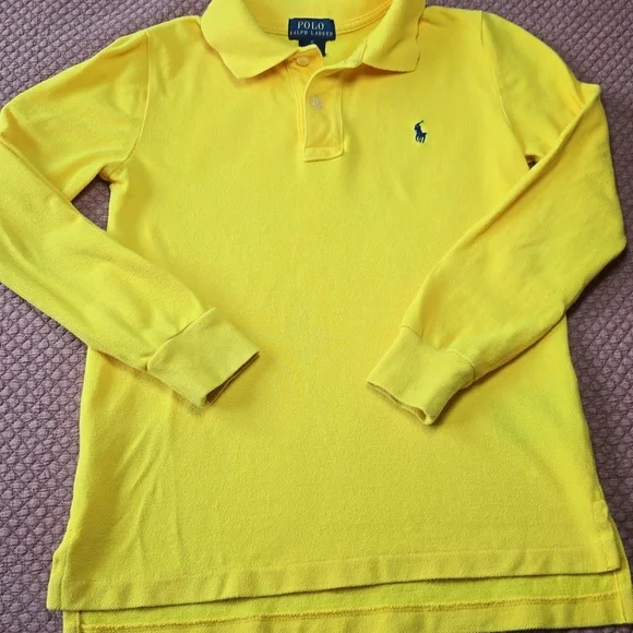 Polo by Ralph Lauren Vibrant Yellow Boys Shirt - Size 6 -(Smudge near wristband) - Picture 1 of 9